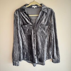 Maurices Silver Velvet Top